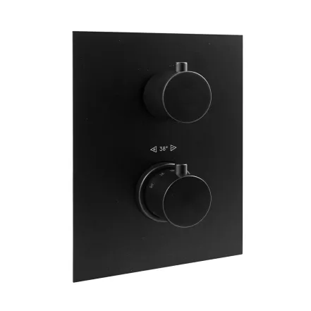 Змішувач для душу з термостатом Paffoni Light, чорний матовий (LIQ513NO M)